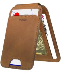 Rosso Deluxe Echt Leer MagSafe Kaarthouder Pasjes / Portemonnee Bruin afbeelding