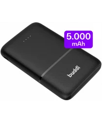 Buddi Go Powerbank USB-C Reisformaat Mini Compact 5.000 mAh Zwart afbeelding