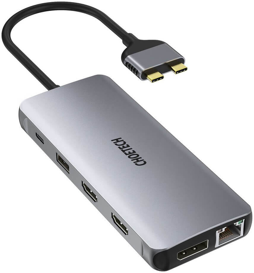 Choetech USB-C Thunderbolt Docking Station Adapter voor MacBook Grijs afbeelding 1