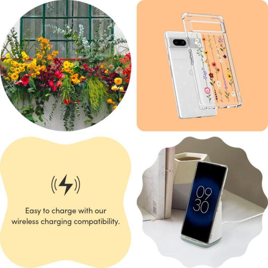 Spigen Cyrill Cecile Google Pixel 7a Hoesje Back Cover Flower Garden afbeelding 7