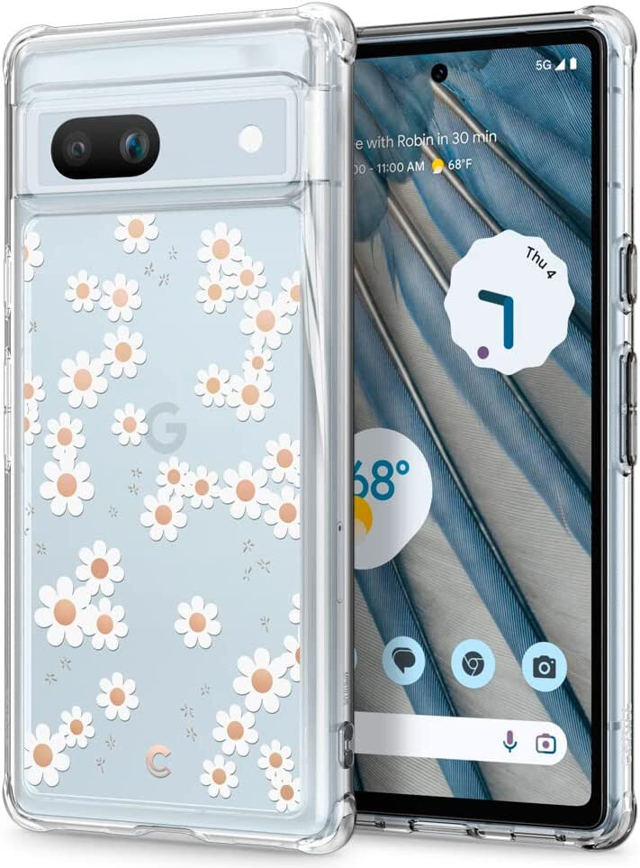 Spigen Cyrill Cecile Google Pixel 7a Hoesje Back Cover White Daisy afbeelding 1