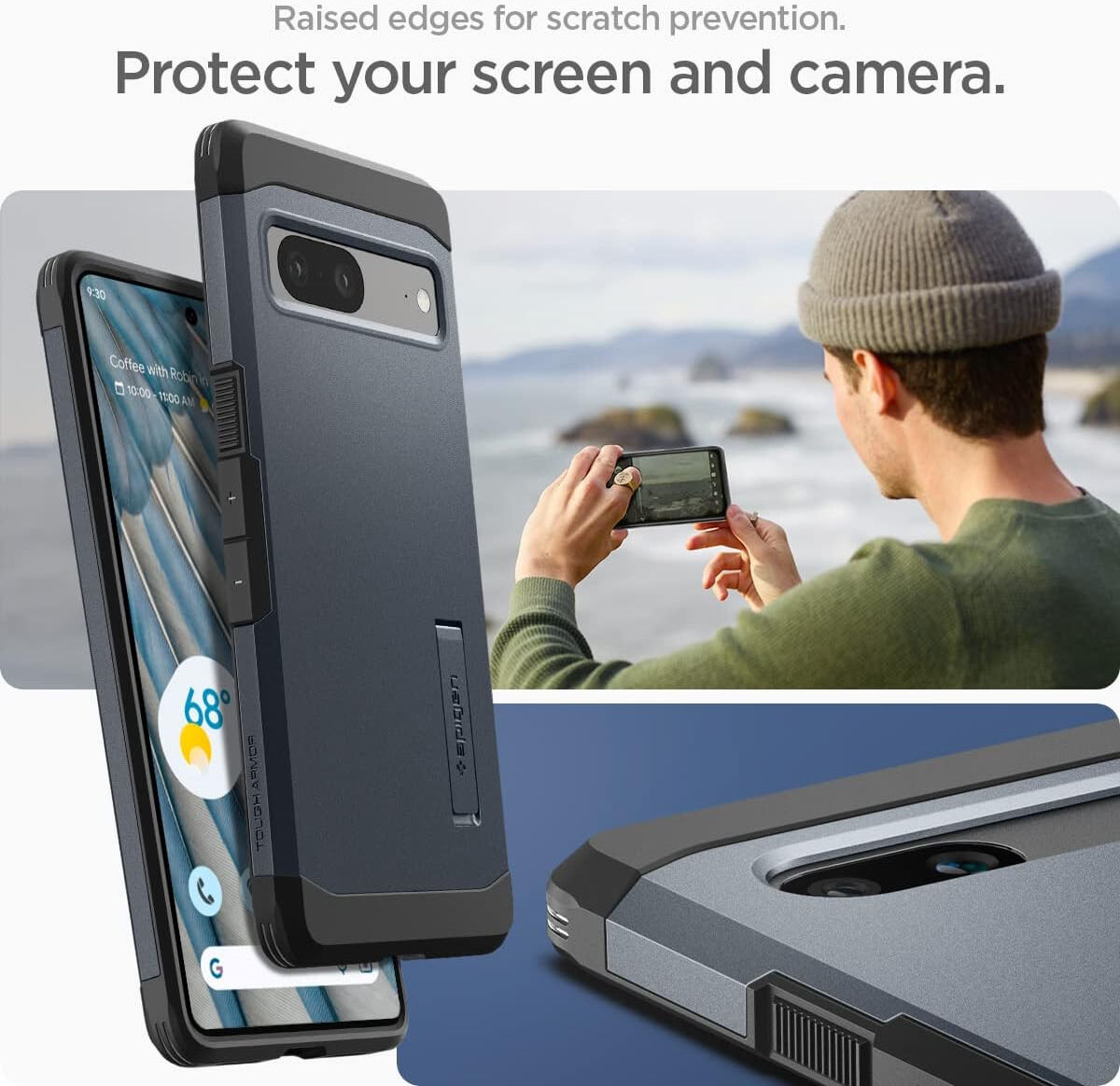 Spigen Tough Armor Google Pixel 7A Hoesje Back Cover Grijs afbeelding 4