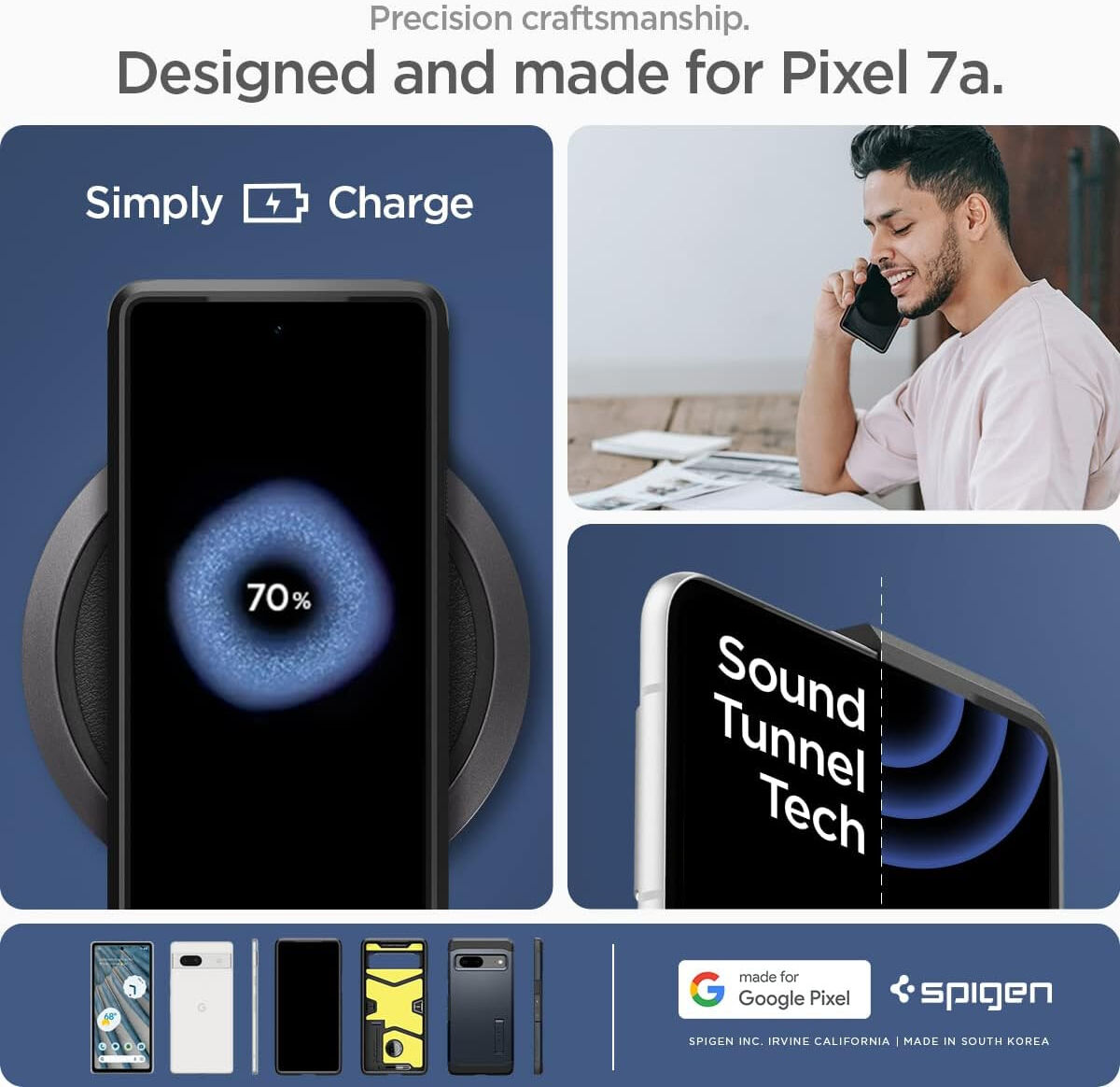 Spigen Tough Armor Google Pixel 7A Hoesje Back Cover Grijs afbeelding 6