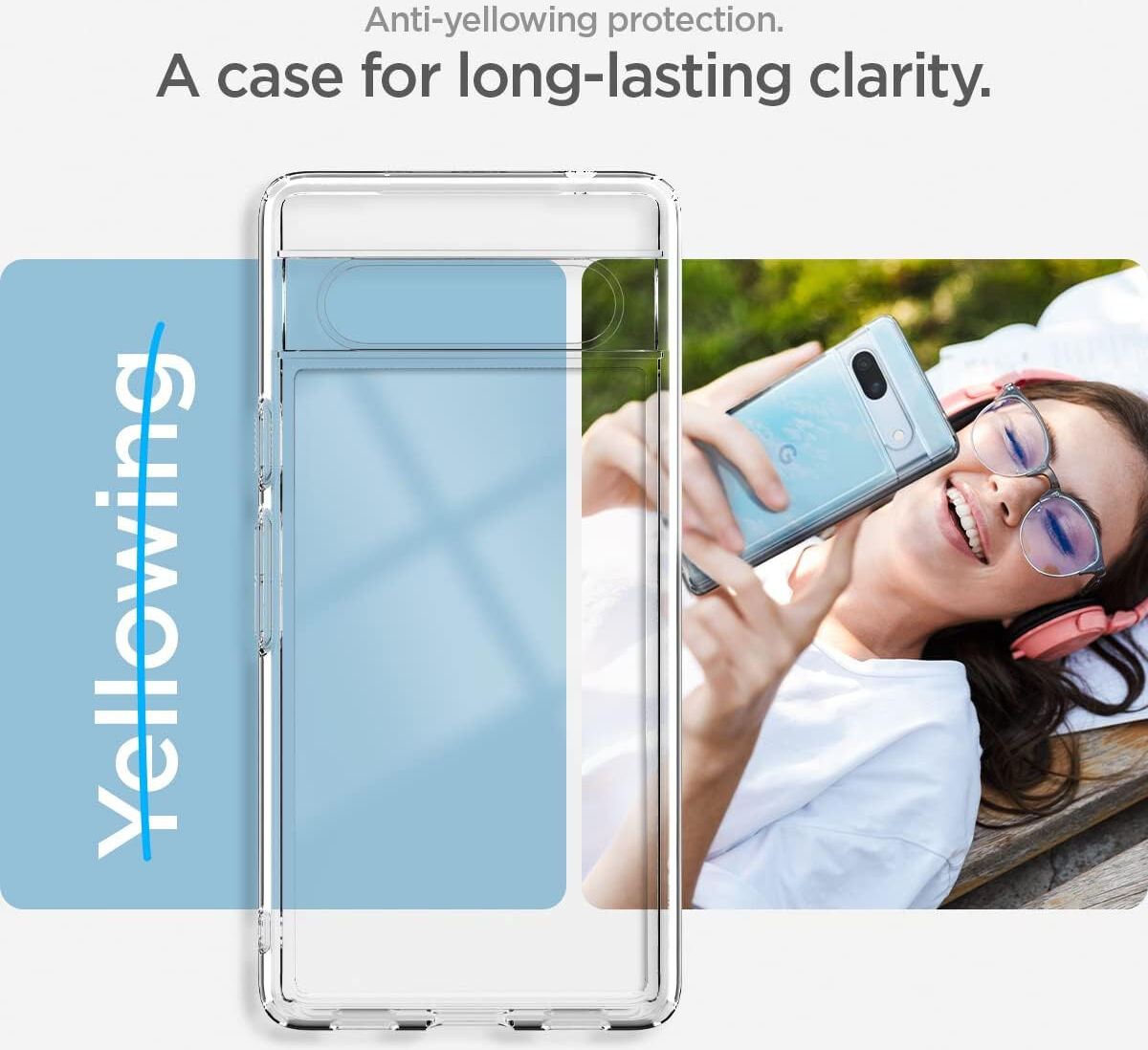 Spigen Ultra Hybrid Google Pixel 7A Hoesje Back Cover Transparant afbeelding 5