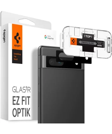 Spigen EZ Fit Optik Pro Google Pixel 7a Camera Lens Protector Zwart (2-Pack) Screen Protectors