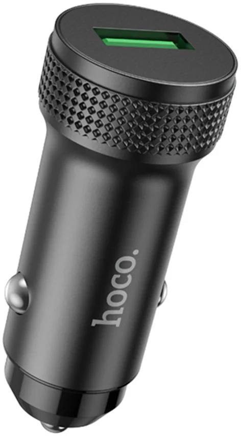 Hoco Z49A USB-A Autolader 18W met Quick Charge 3.0 Zwart afbeelding 1