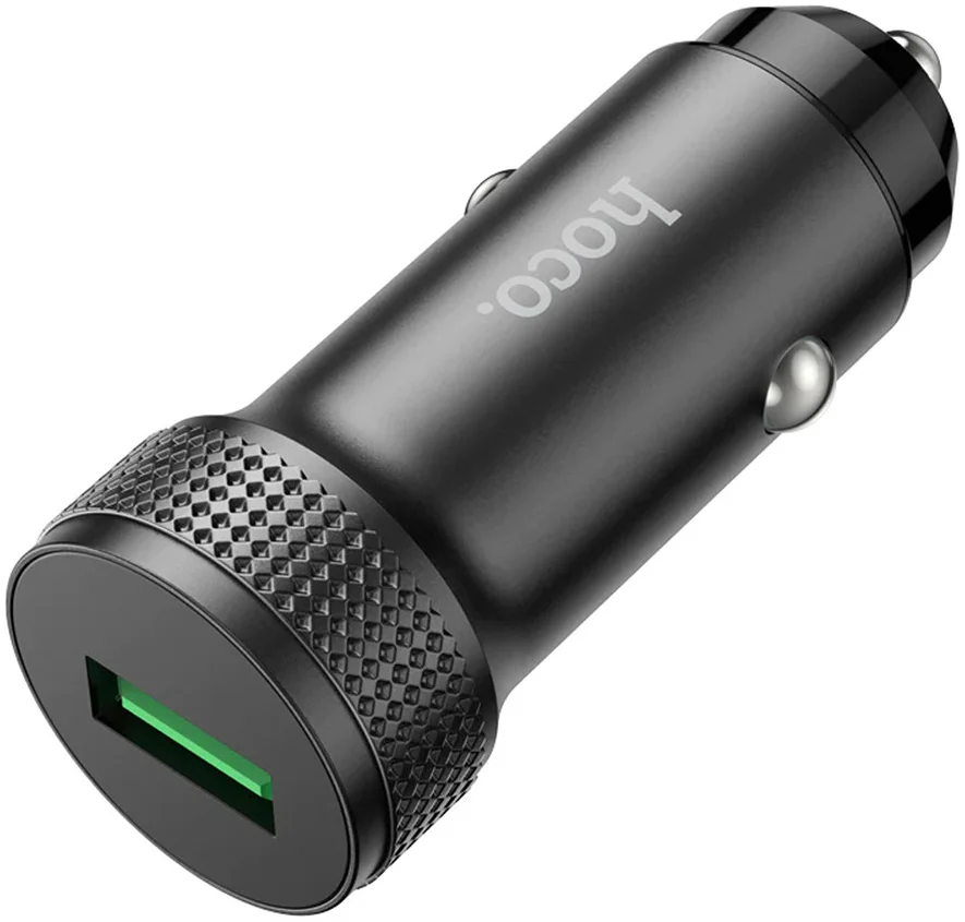 Hoco Z49A USB-A Autolader 18W met Quick Charge 3.0 Zwart afbeelding 2