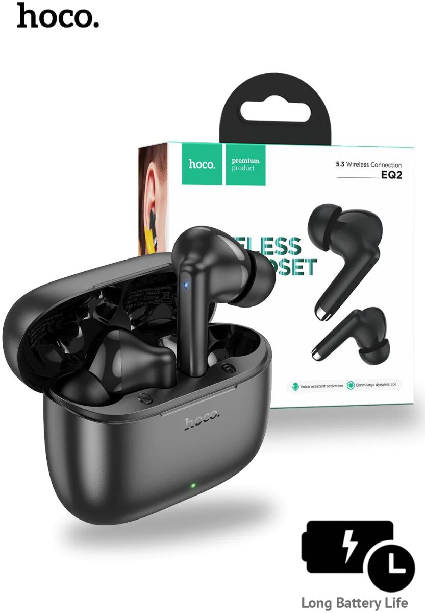 Hoco EQ2 True Wireless Headset Bluetooth 5.3 Draadloze Oortjes Zwart afbeelding 10