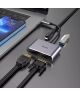 Hoco USB-C naar HDMI 4K 30Hz / VGA 1080p / 100W USB-C 5 Gbps Hub Grijs