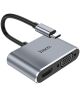 Hoco Hub USB-C naar HDMI 4K 30Hz / VGA 1080p Adapter Grijs