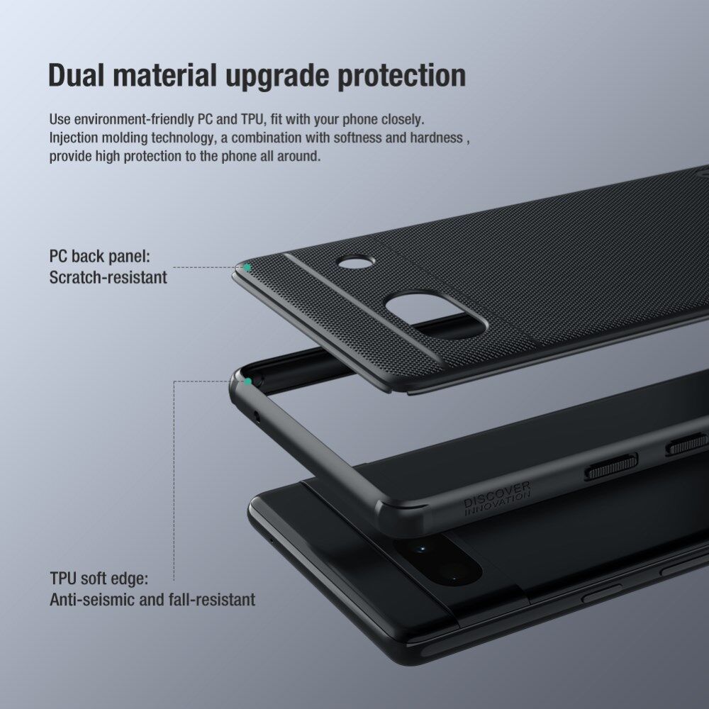 Nillkin Super Frosted Shield Google Pixel 7a Hoesje Back Cover Blauw afbeelding 6