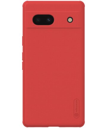 Nillkin Super Frosted Shield Google Pixel 7a Hoesje Back Cover Rood Hoesjes