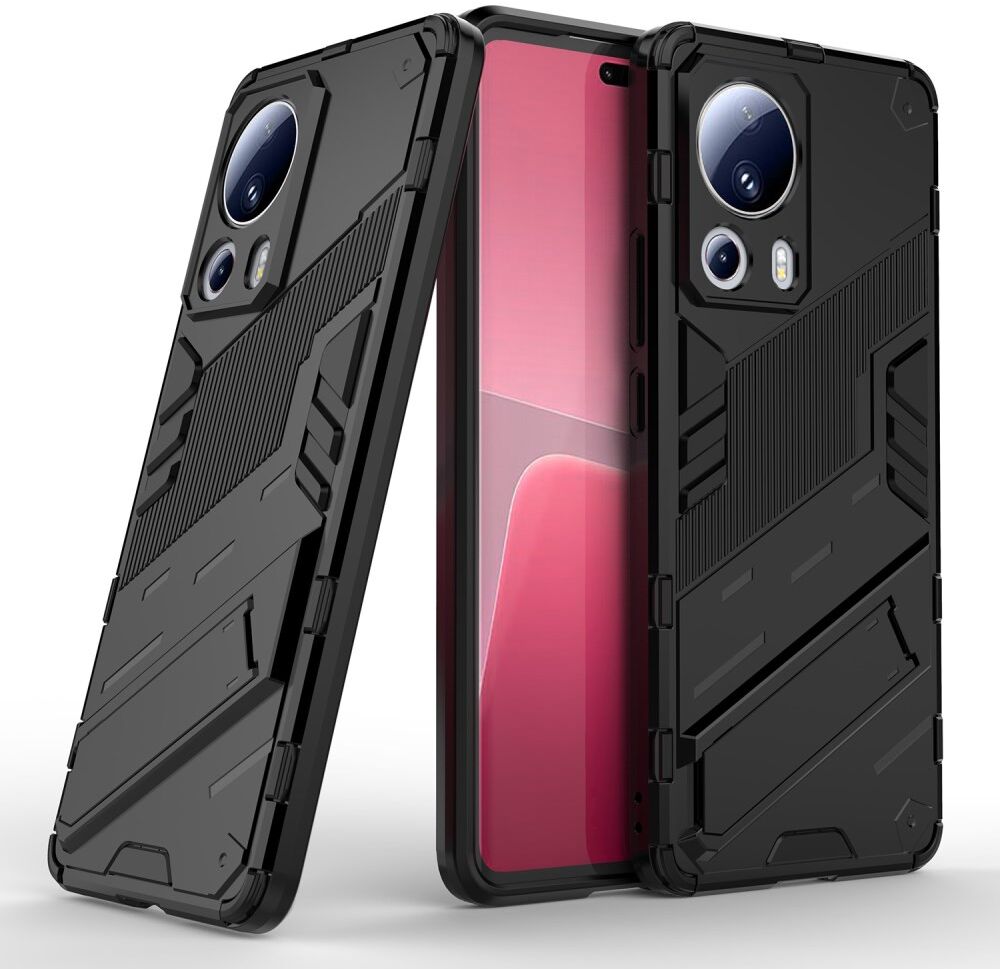 Xiaomi 13 Lite Hoesje Shockproof Kickstand Back Cover Zwart afbeelding 2