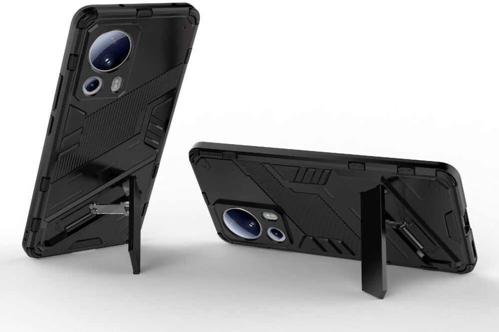 Xiaomi 13 Lite Hoesje Shockproof Kickstand Back Cover Zwart afbeelding 3