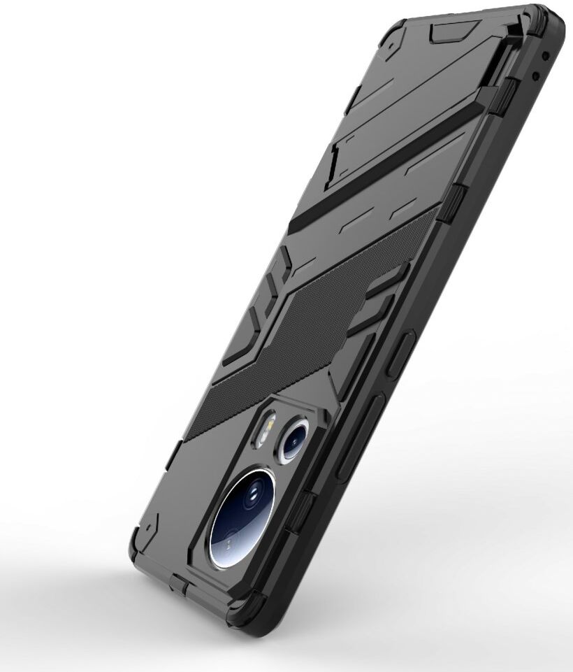 Xiaomi 13 Lite Hoesje Shockproof Kickstand Back Cover Zwart afbeelding 4