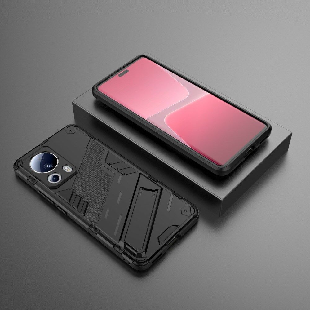 Xiaomi 13 Lite Hoesje Shockproof Kickstand Back Cover Zwart afbeelding 5