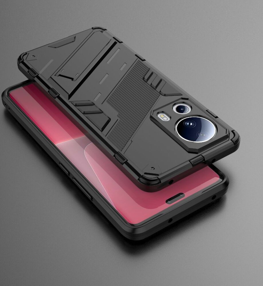 Xiaomi 13 Lite Hoesje Shockproof Kickstand Back Cover Zwart afbeelding 6