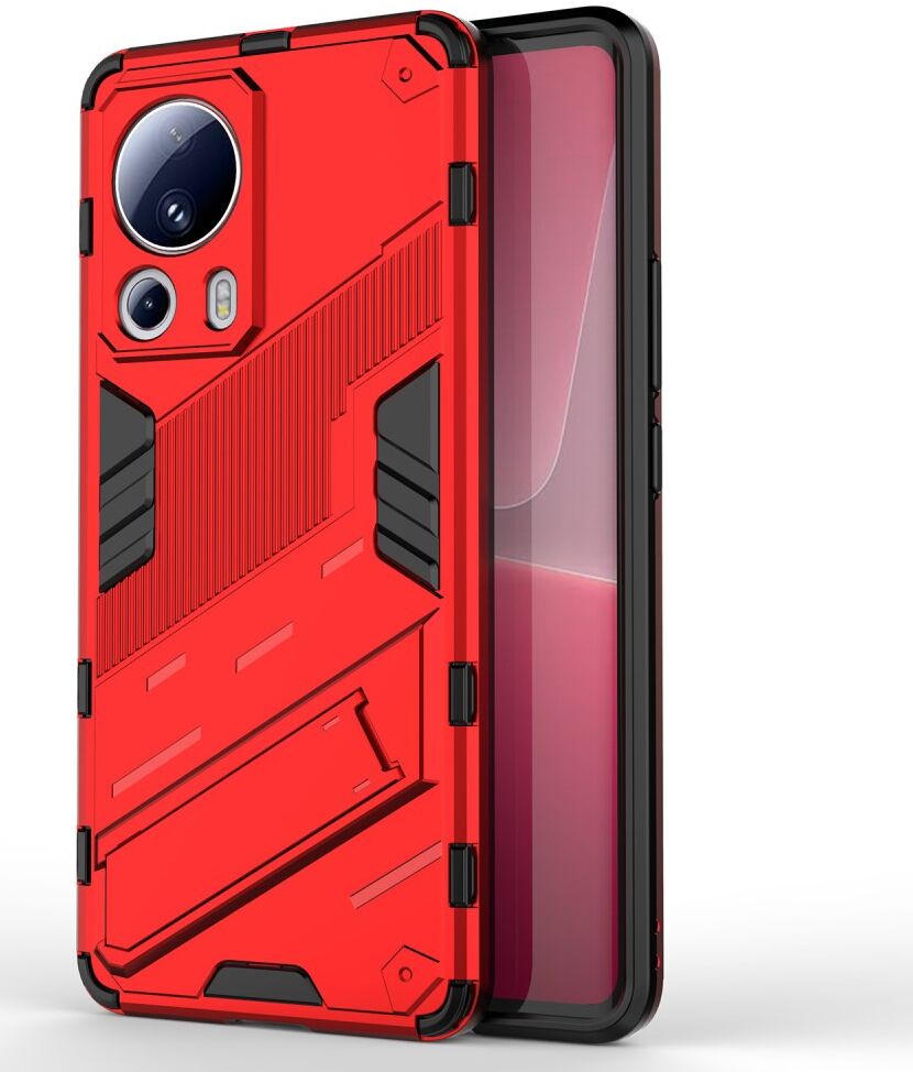 Xiaomi 13 Lite Hoesje Shockproof Kickstand Back Cover Rood afbeelding 1