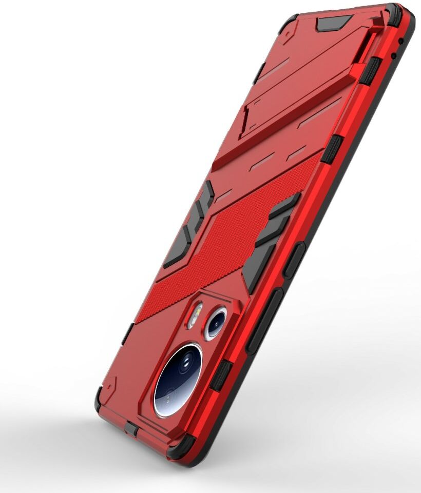 Xiaomi 13 Lite Hoesje Shockproof Kickstand Back Cover Rood afbeelding 4