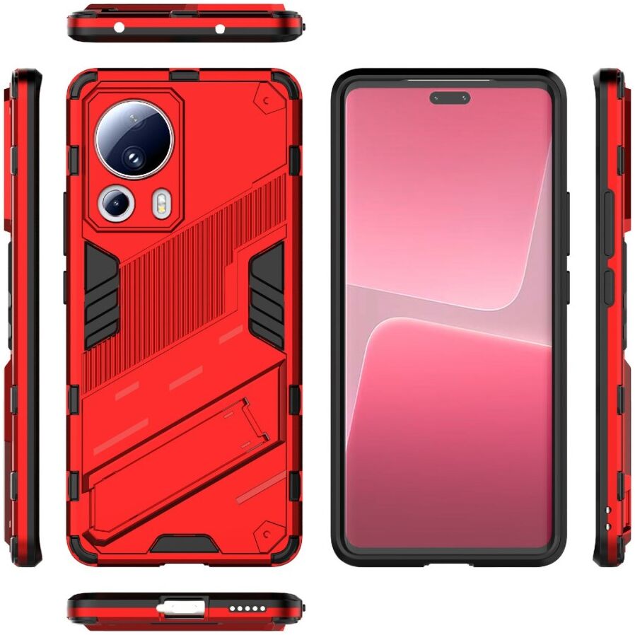 Xiaomi 13 Lite Hoesje Shockproof Kickstand Back Cover Rood afbeelding 7