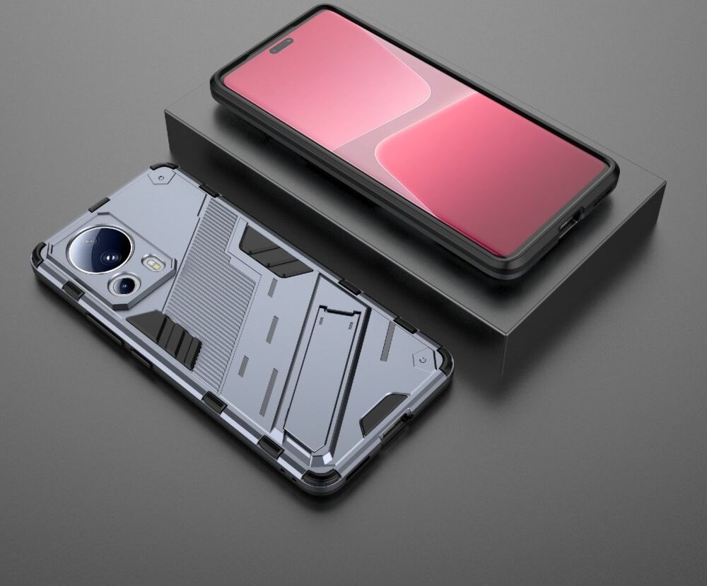 Xiaomi 13 Lite Hoesje Shockproof Kickstand Back Cover Blauw afbeelding 5