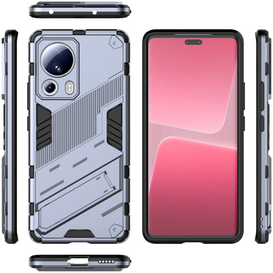 Xiaomi 13 Lite Hoesje Shockproof Kickstand Back Cover Blauw afbeelding 7