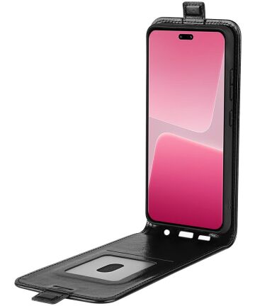 Xiaomi 13 Lite Hoesje Verticale Flip Wallet Case Kunstleer Zwart Hoesjes