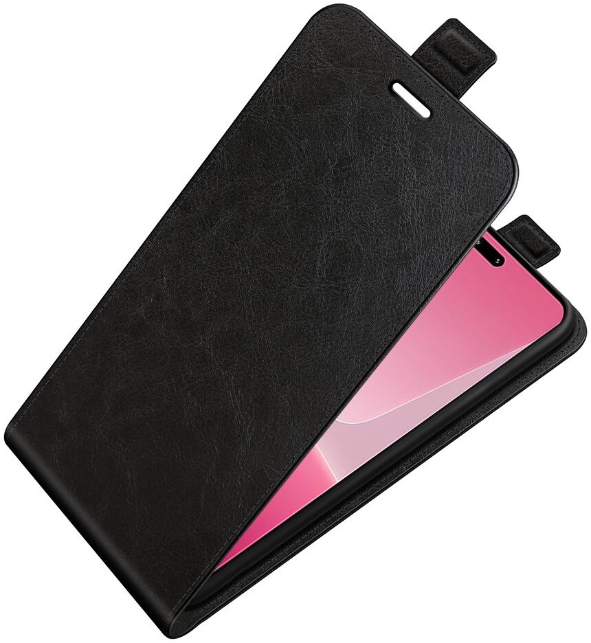 Xiaomi 13 Lite Hoesje Verticale Flip Wallet Case Kunstleer Zwart afbeelding 2