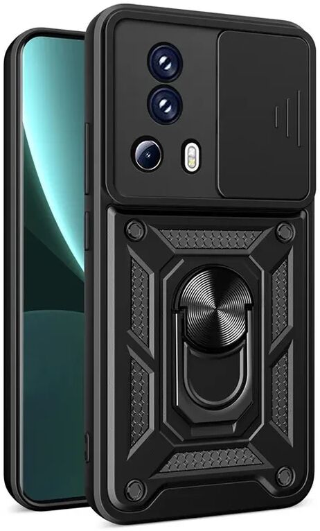 Xiaomi 13 Lite Hoesje met Magnetische Kickstand Ring Zwart afbeelding 1