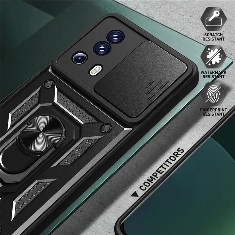Xiaomi 13 Lite Hoesje met Magnetische Kickstand Ring Zwart afbeelding 5
