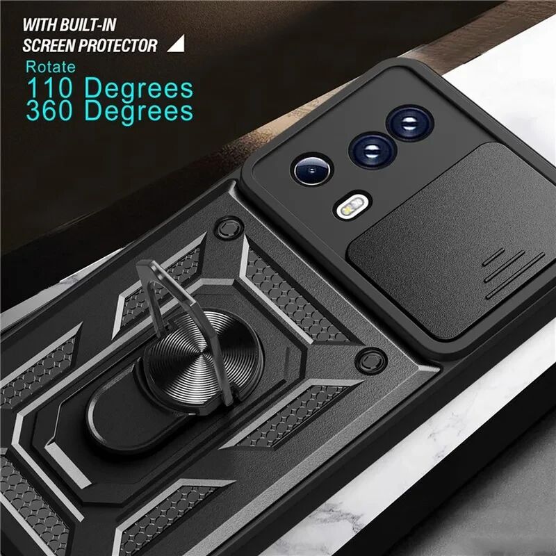 Xiaomi 13 Lite Hoesje met Magnetische Kickstand Ring Zwart afbeelding 7