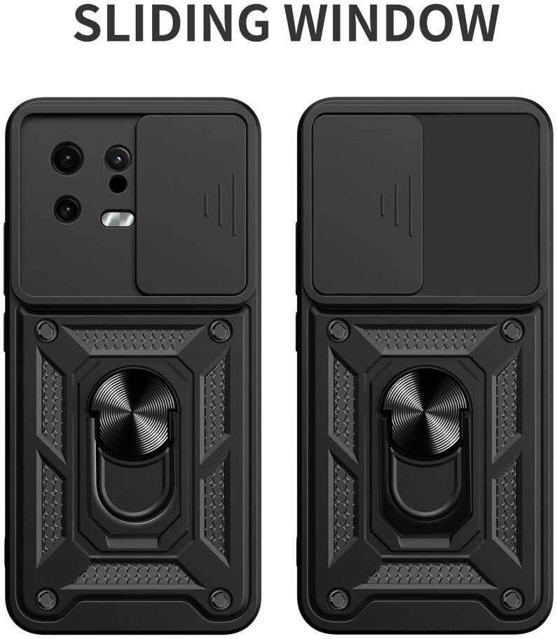 Xiaomi 13 Lite Hoesje met Magnetische Kickstand Ring Rood afbeelding 2