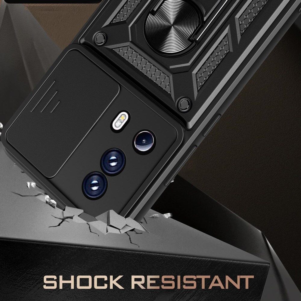 Xiaomi 13 Lite Hoesje met Magnetische Kickstand Ring Rood afbeelding 3