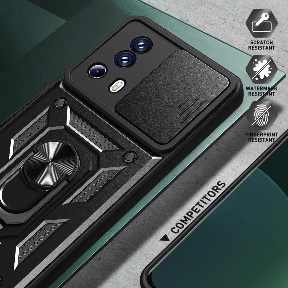 Xiaomi 13 Lite Hoesje met Magnetische Kickstand Ring Rood afbeelding 5