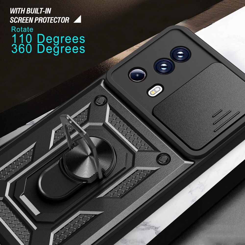 Xiaomi 13 Lite Hoesje met Magnetische Kickstand Ring Rood afbeelding 7