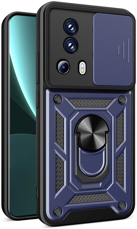 Xiaomi 13 Lite Hoesje met Magnetische Kickstand Ring Blauw afbeelding 1
