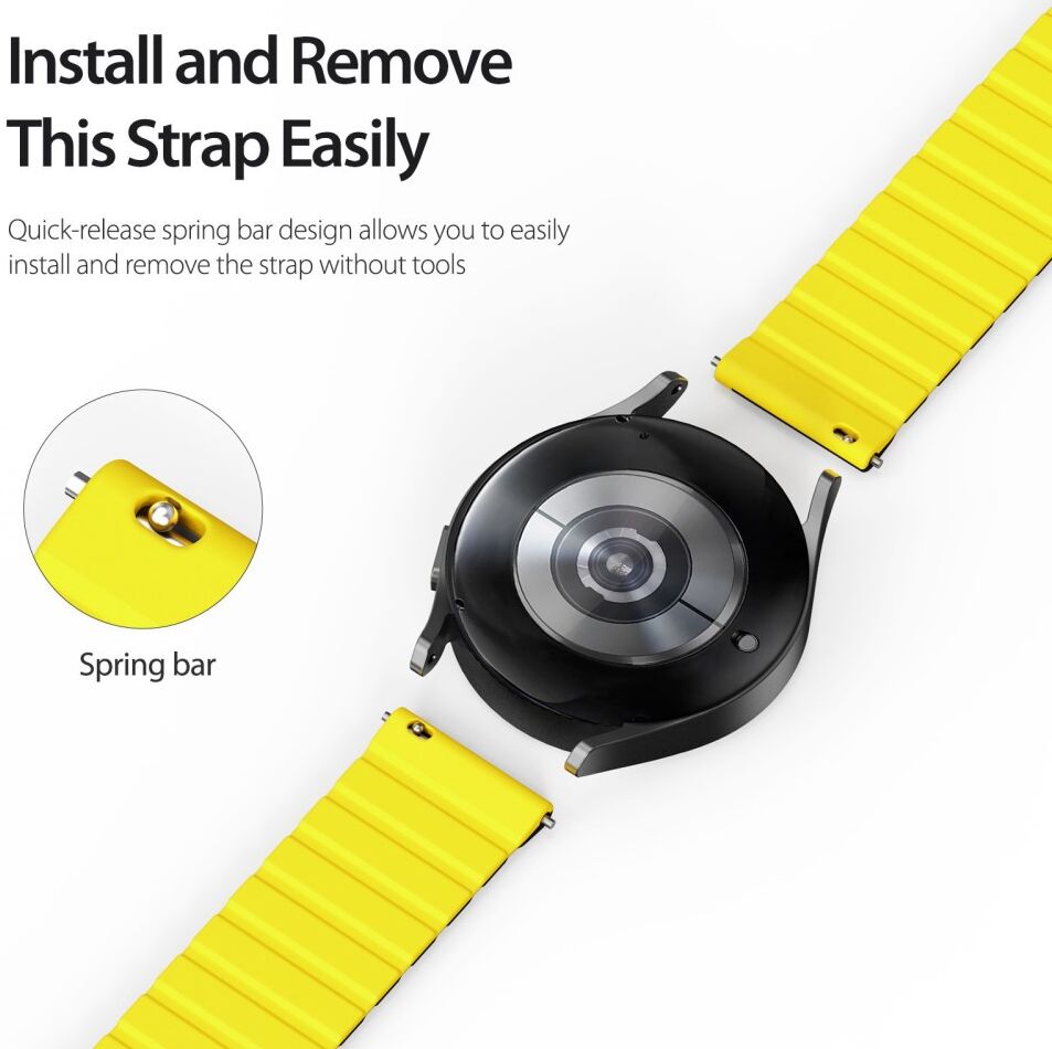 Dux Ducis LD Strap - Universeel Smartwatch Bandje 20MM - Zwart Geel afbeelding 9