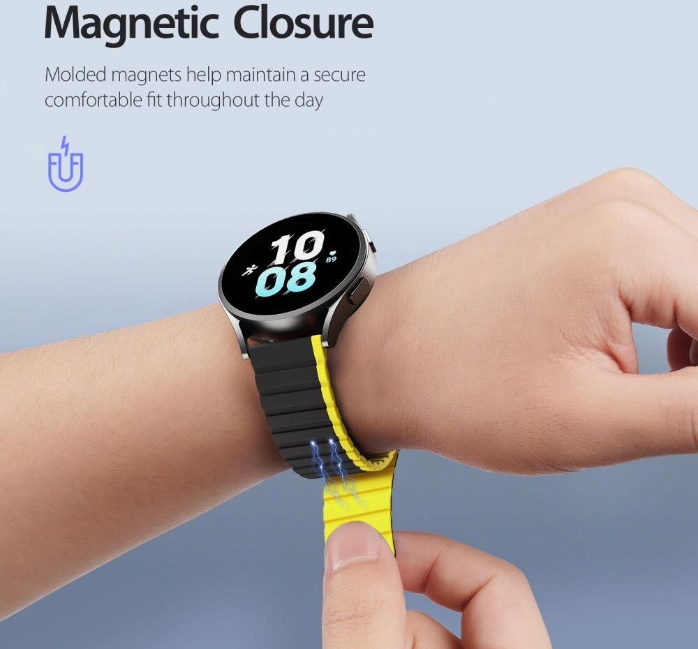 Dux Ducis LD Strap - Universeel Smartwatch Bandje 20MM - Zwart Geel afbeelding 3