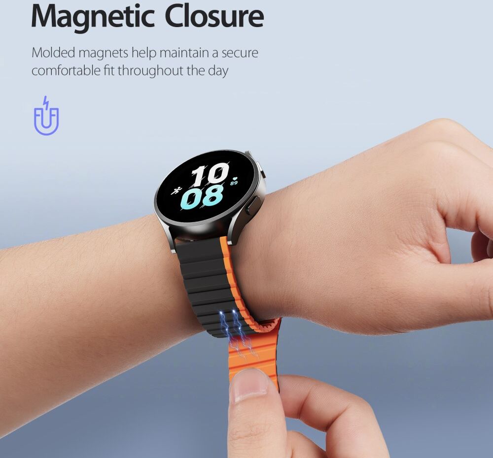 Dux Ducis LD Strap Universeel Smartwatch Bandje 20MM Zwart Oranje afbeelding 3