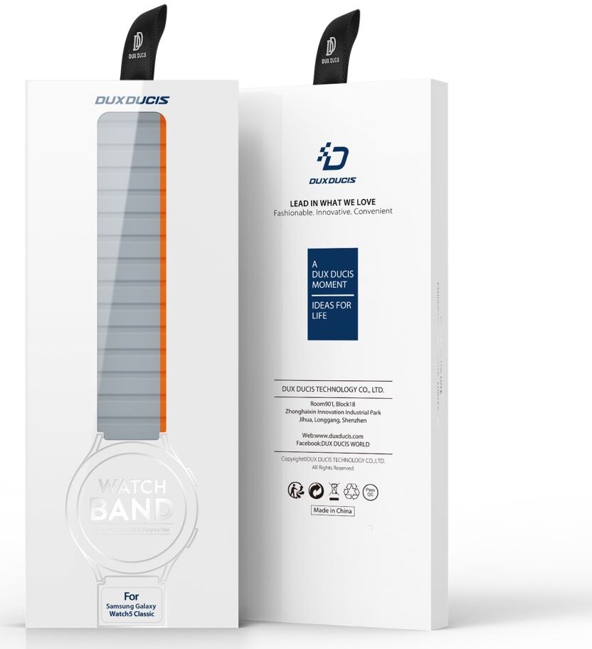 Dux Ducis LD Strap Universeel Smartwatch Bandje 20MM Grijs Oranje afbeelding 13