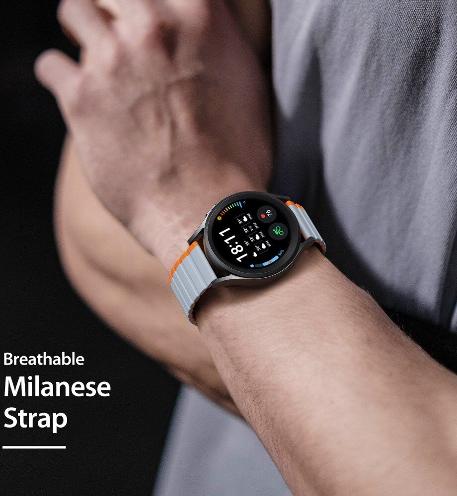 Dux Ducis LD Strap Universeel Smartwatch Bandje 20MM Grijs Oranje afbeelding 2