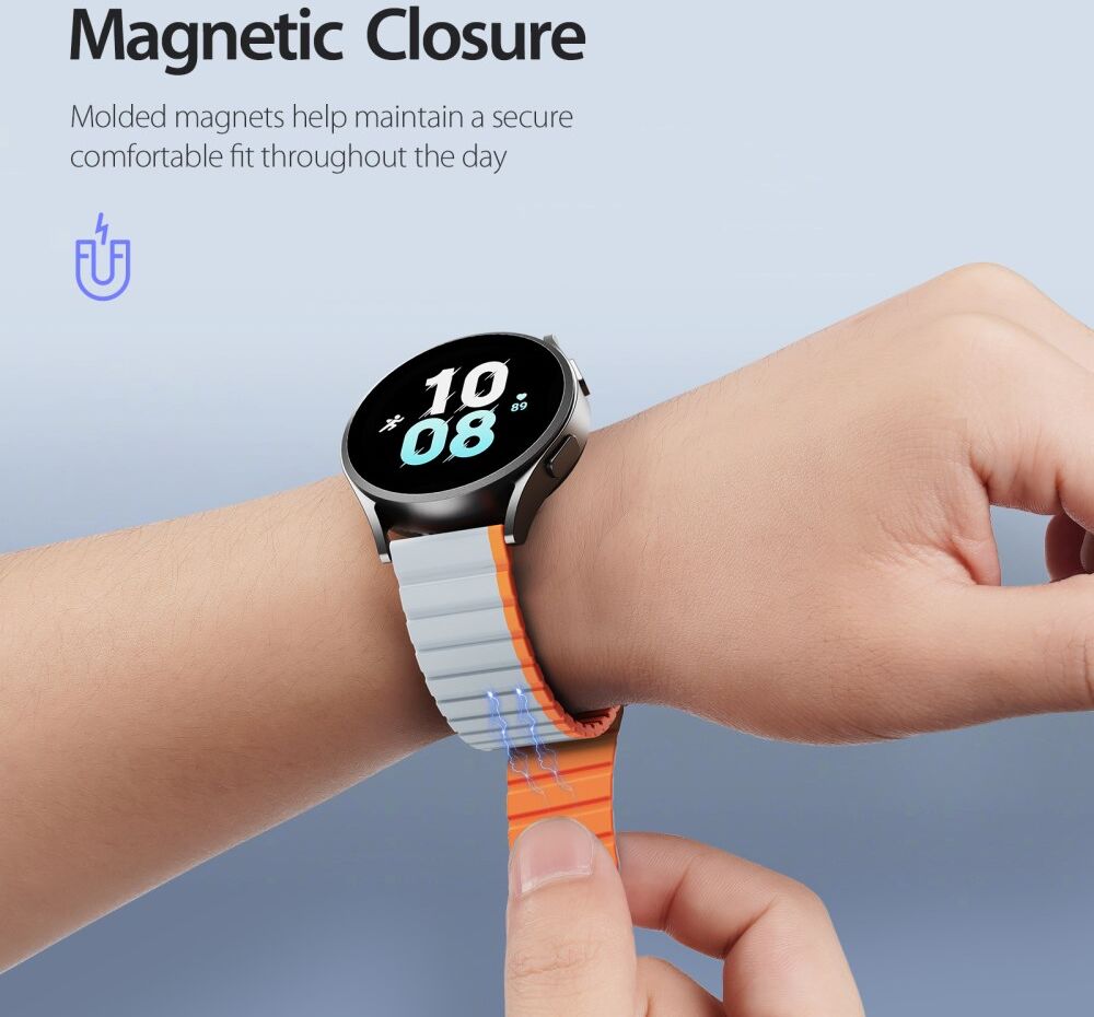 Dux Ducis LD Strap Universeel Smartwatch Bandje 20MM Grijs Oranje afbeelding 3