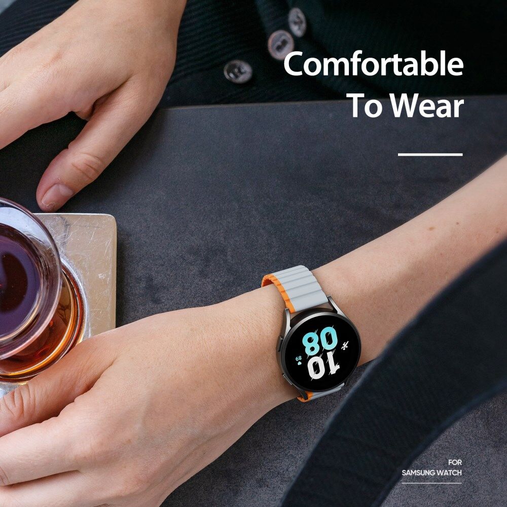 Dux Ducis LD Strap Universeel Smartwatch Bandje 20MM Grijs Oranje afbeelding 8