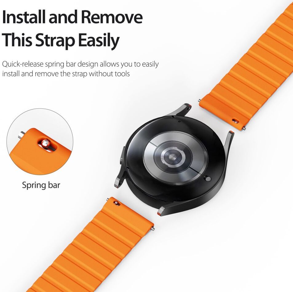 Dux Ducis LD Strap Universeel Smartwatch Bandje 20MM Grijs Oranje afbeelding 9