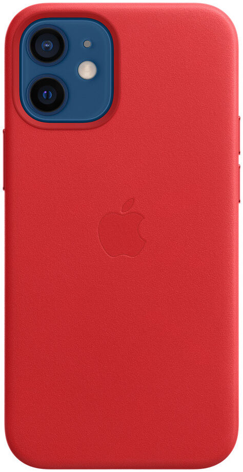 Origineel Apple iPhone 12 Mini Hoesje MagSafe Leather Case Rood afbeelding 2