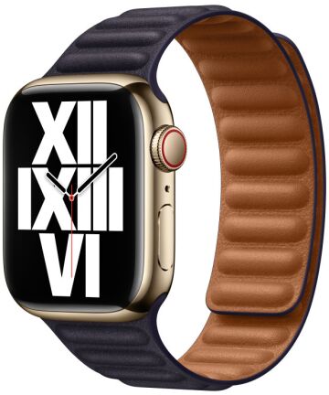 Origineel Apple Watch 1-9/SE 41/40/38MM Leather Link Bandje Zwart M/L Bandjes