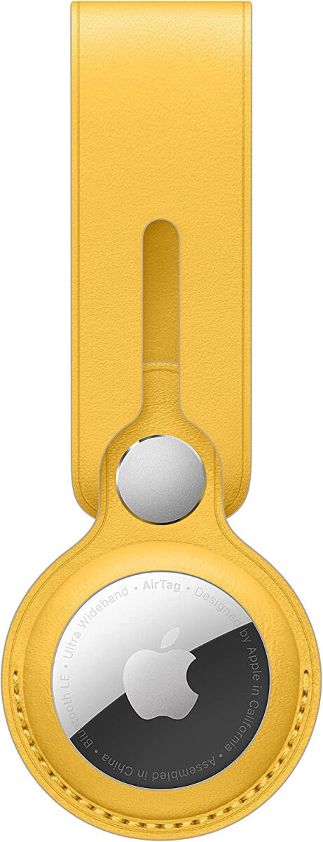 Origineel Apple Leather Loop voor de Apple AirTag Sleutelhanger Geel afbeelding 1