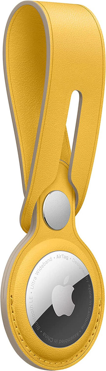 Origineel Apple Leather Loop voor de Apple AirTag Sleutelhanger Geel afbeelding 2