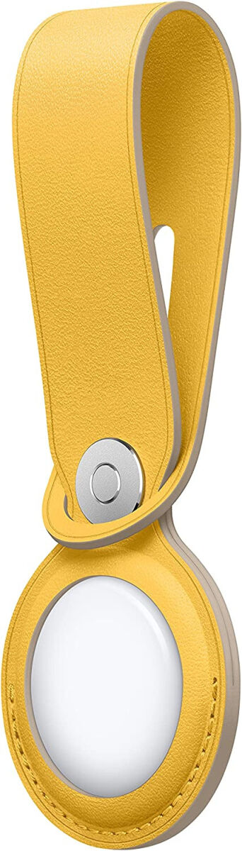 Origineel Apple Leather Loop voor de Apple AirTag Sleutelhanger Geel afbeelding 3