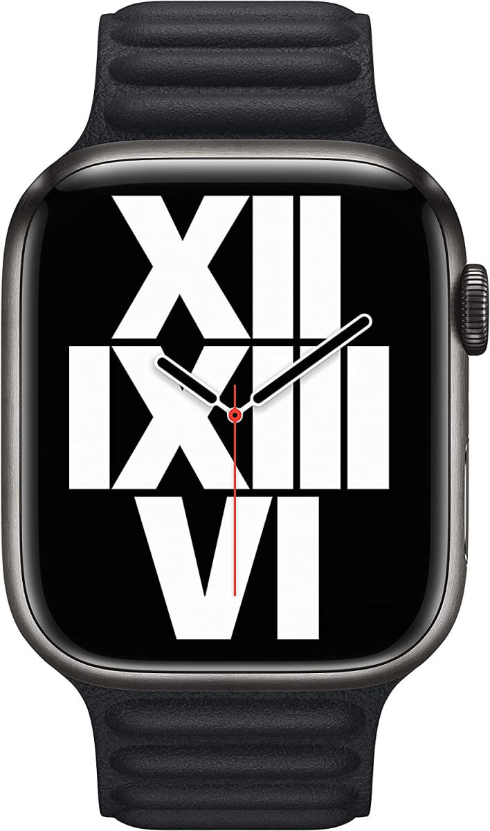 Origineel Apple Watch 49/45/44/42MM Leather Link Bandje Zwart S/M afbeelding 3